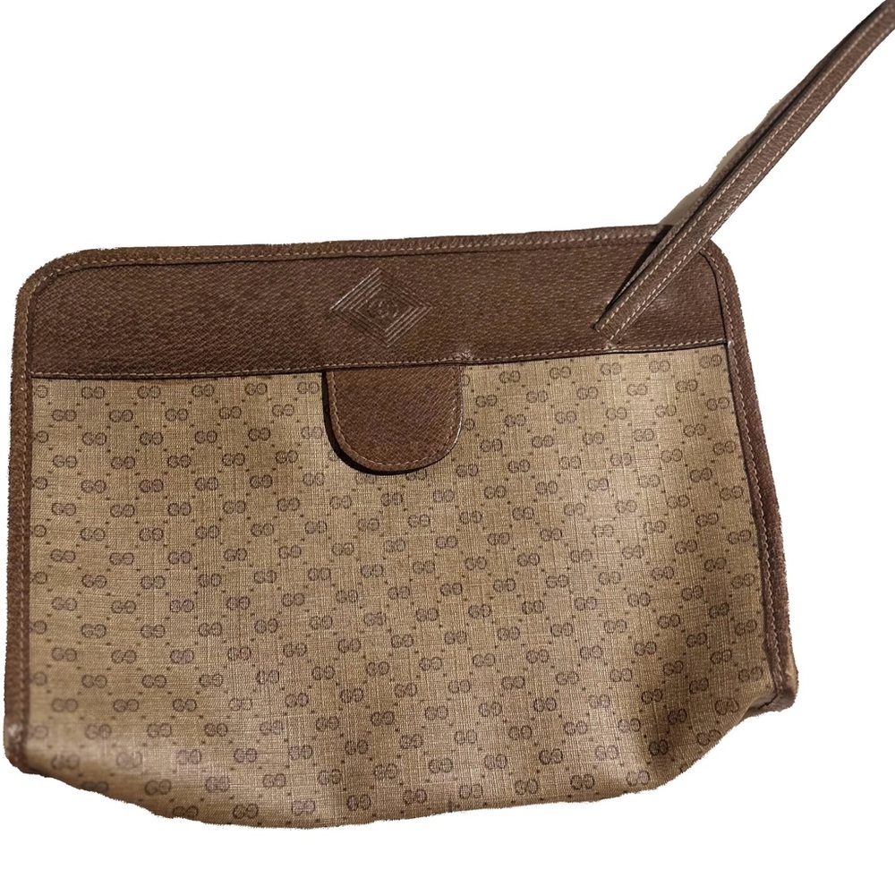 Gucci Brown Clutch with Gucci Pattern - Picture 1 of 7